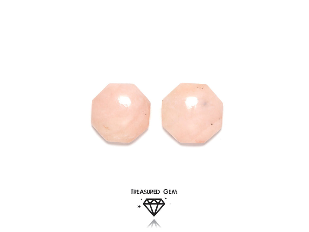 Loose Pink Opal Cabochons Peachy Pink Tones Geometric Shapes