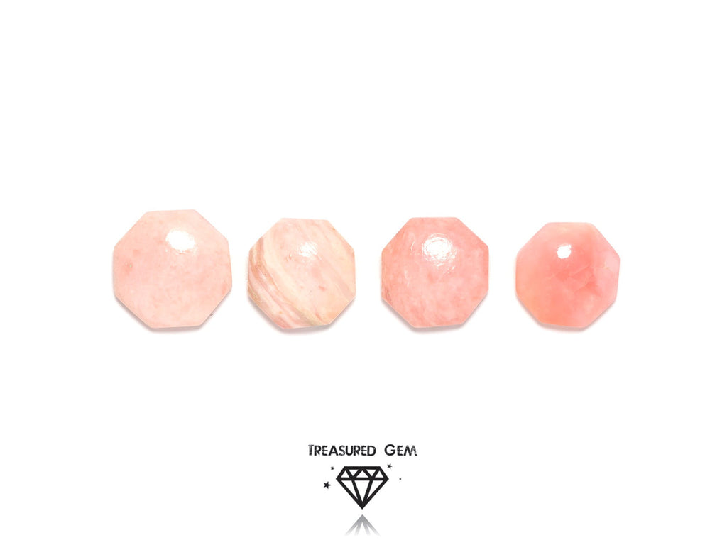 Loose Pink Opal Cabochons Pastel Pink Colours Geometric Shapes