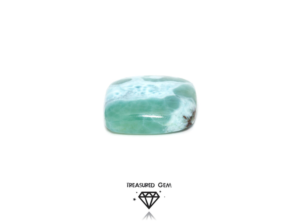 Loose Larimar Cabochon Cool Green Blue Colours Freeform Shape Large Size