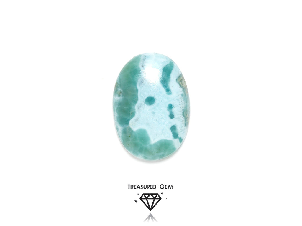 Loose Larimar Cabochon Green Blue Colours Freeform Shape Large Size