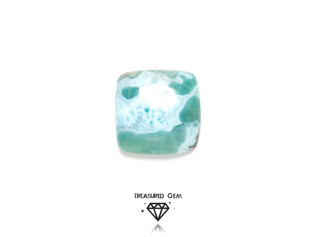Loose Larimar Cabochon Cool Green Blue Colours Freeform Shape Large Size