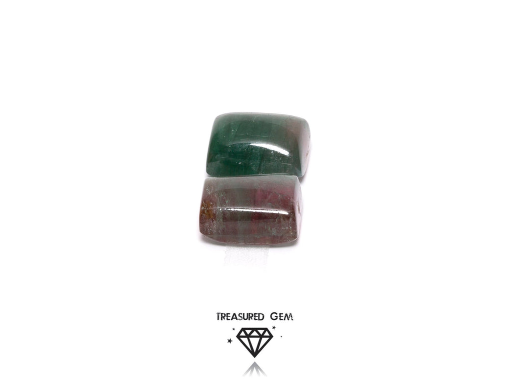 Loose Watermelon Tourmaline Cabochons Saturated Green Colours Freeform Shape