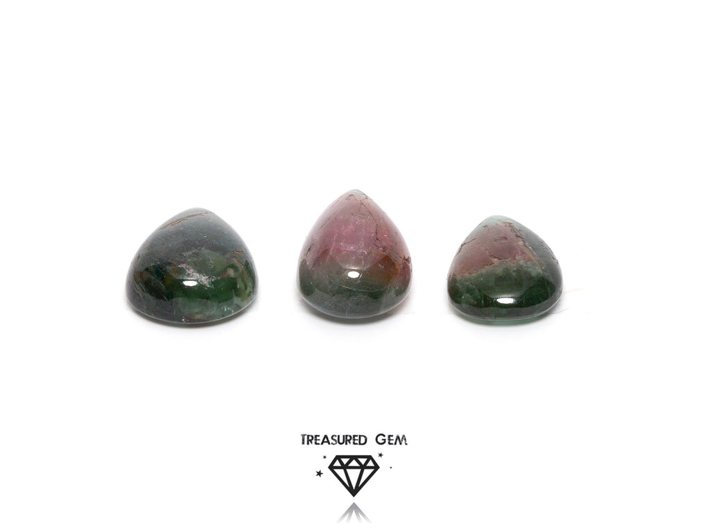 Loose Tourmaline Cabochons Soft Watermelon Tones Freeform Shapes