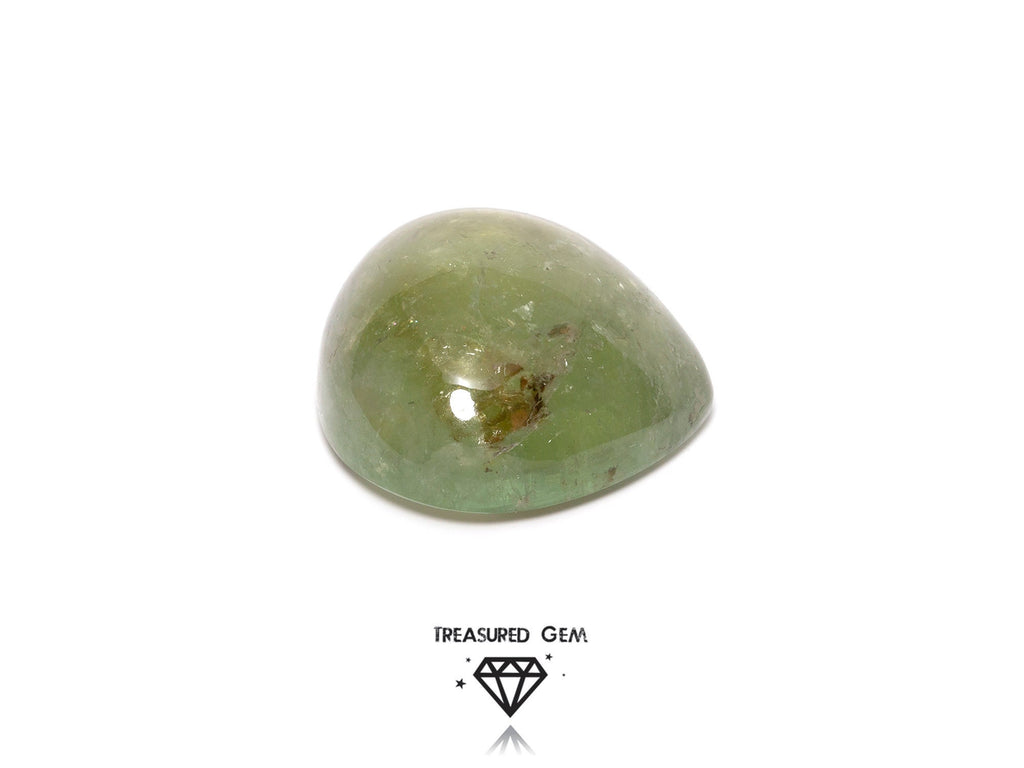 Loose Tourmaline Cabochon Solitaire Lime Green Colours Freeform Shape