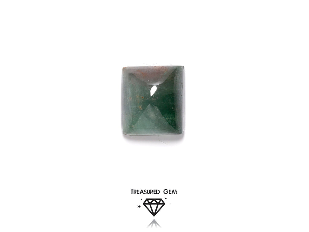 Loose Tourmaline Cabochon Solitaire Cloudy Green Colours Freeform Shape