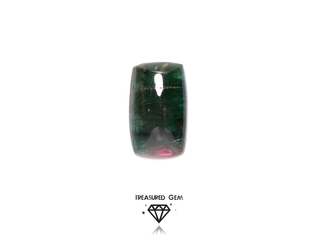 Loose Tourmaline Cabochon Solitaire Deepest Green Colours Freeform Shape