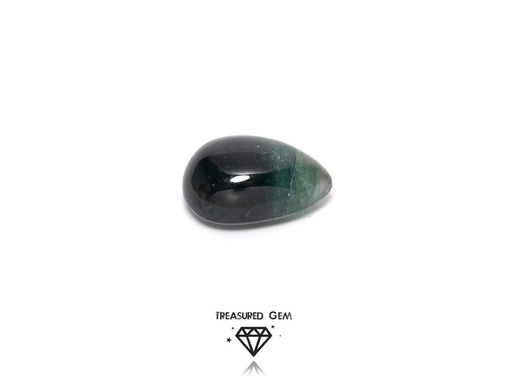 Loose Tourmaline Cabochon Solitaire Deepest Green Colours Freeform Shape