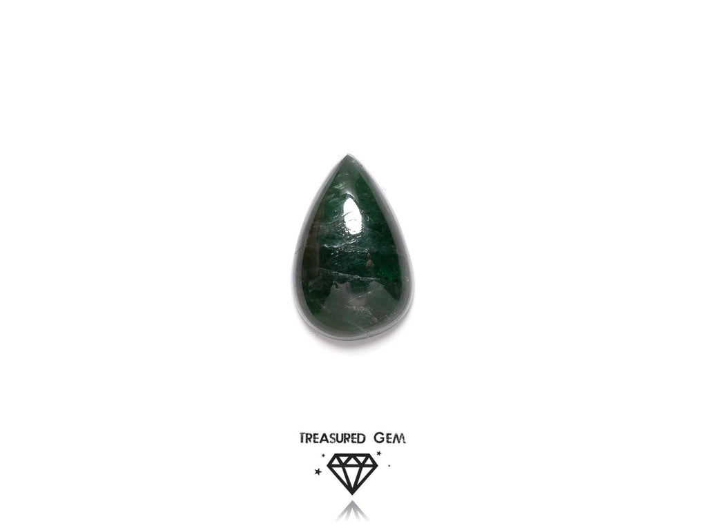 Loose Tourmaline Cabochon Solitaire Evergreen Green Colours Freeform Shape