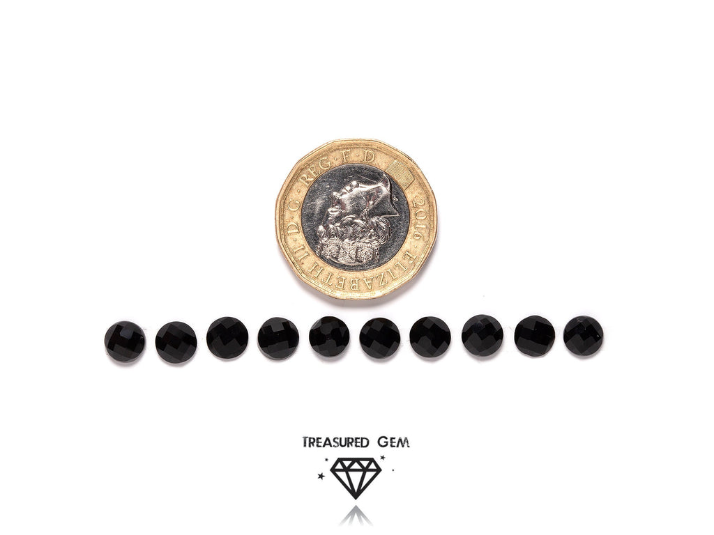 Black Onyx Gemstones Loose Rose Cut Cabochons in Darkest Colours and Round Shapes