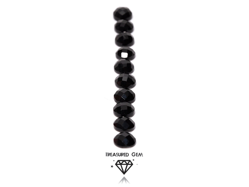 Black Onyx Gemstones Loose Rose Cut Cabochons in Monotone Colours and Round Shapes